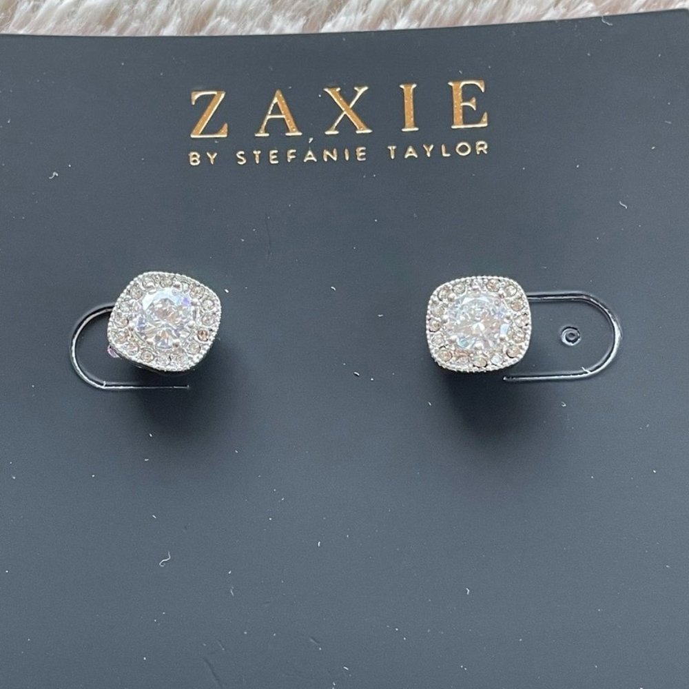 ZAXIE Cushion Cut CZ Halo Stud Earrings
